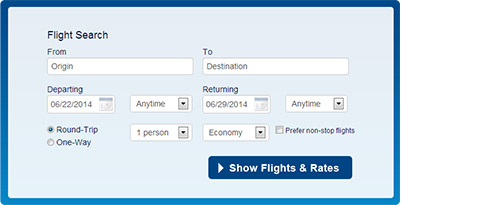 Flights comaprison form