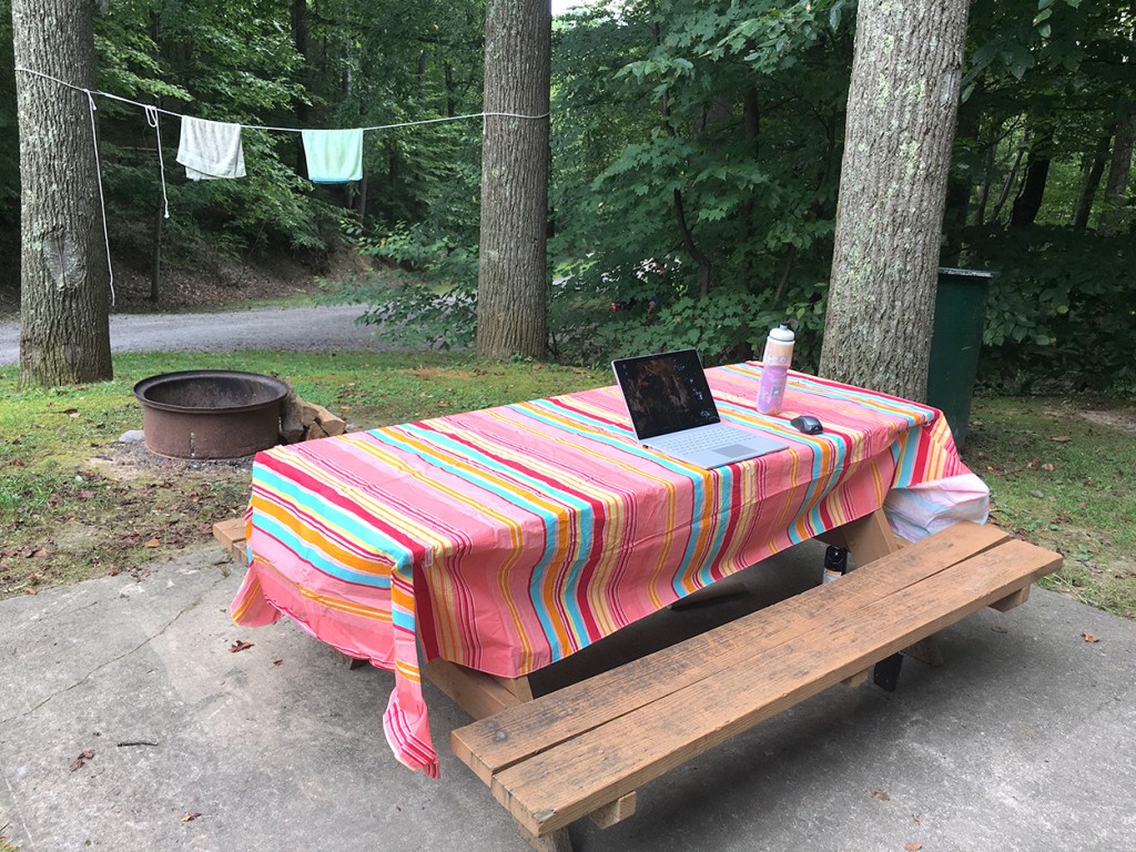 Best Office Is a Camping Table